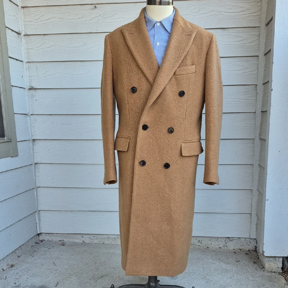 TODD SNYDER Italian Peak Lapel Wool Blend DB Mens Sz 40 Coat Overcoat‎ Topcoat